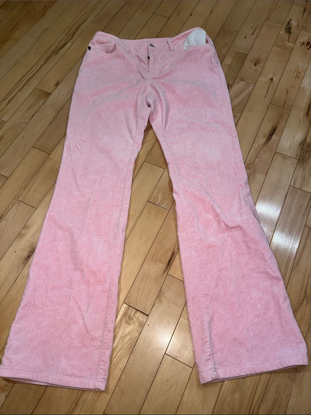 Vintage Ralph Lauren Pink Paisley Velvety Pants - Picture 1 of 9